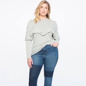 NWT Eloquii Ruffle Front Sweatshirt